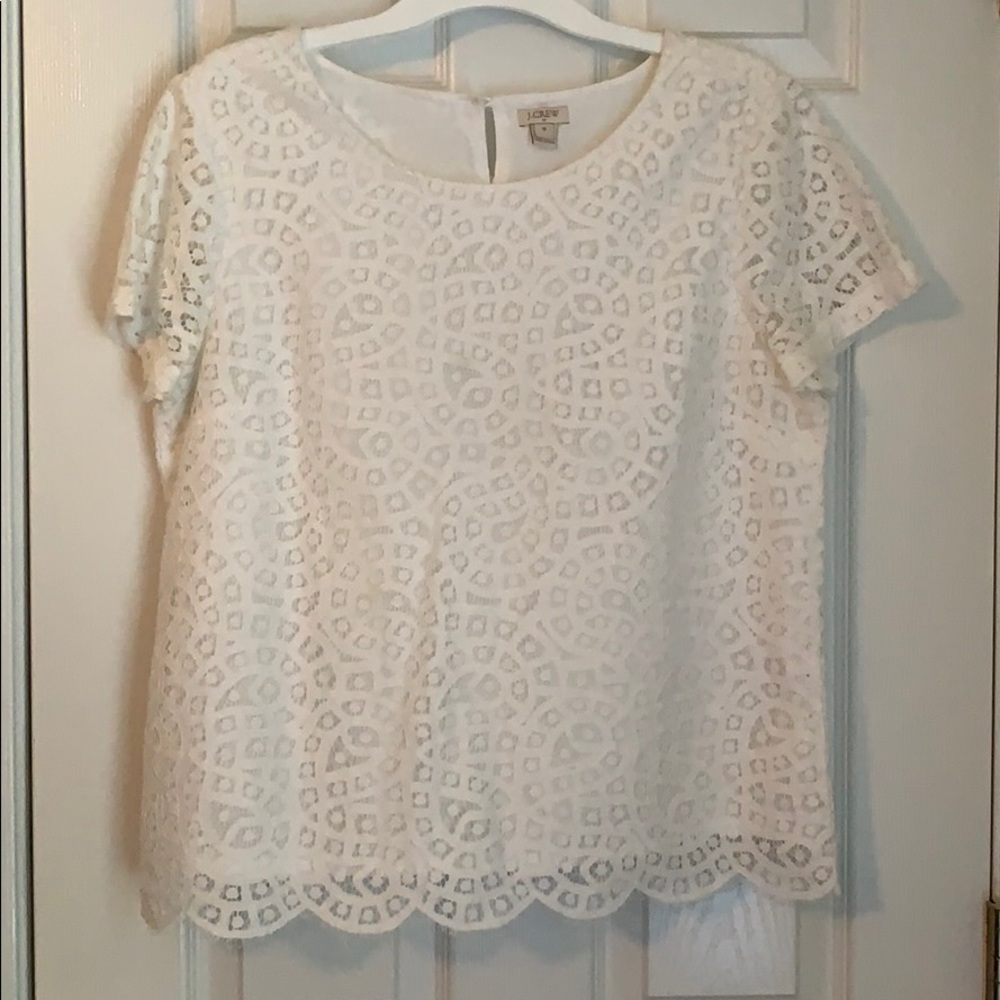 White lace top from J Crew